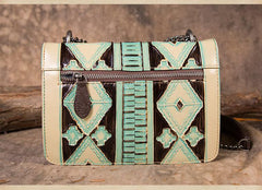 Vintage Womens Small Leather Chain Shoulder Purse Side Bag Green Shoulder Bag Crossbody Bags