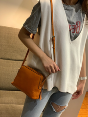 Brown Vintage Womens Leather Shoulder Bag Crossbody Bag Side Bag Purse for Ladies