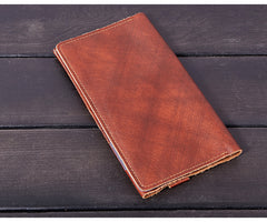 Leather Long Wallet for Men Vintage Bifold Wallet Passport Travel Wallet