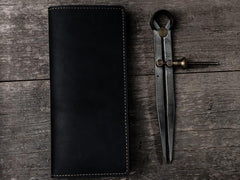 Handmade Leather Long Wallets for Men Travel Wallet Passport Bifold Wallet for Men