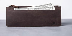 Vintage Leather Long Wallets for men Bifold Men Long Wallets