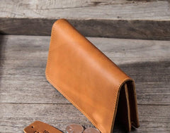 Leather Long Wallets for men Bifold Vintage Mens Long Wallet