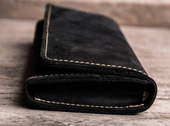 Cool Leather Long Wallets for men Bifold Vintage Men Long Wallets