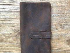 Leather Long Wallets for men Bifold Vintage Men Long Wallet