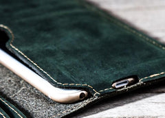 Vintage Leather Long Wallet for men Bifold Vintage Men Long Wallets