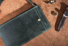 Vintage Leather Long Wallets for men Bifold Men Long Wallets