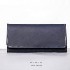 Cool Leather Long Wallets for men Bifold Vintage Men Long Wallets