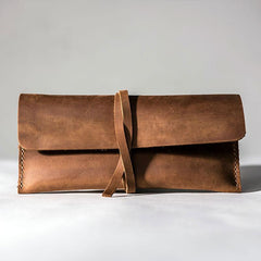 Vintage Leather Long Wallets for men Slim Bifold Men Long Wallet