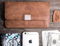 Leather Long Wallets for men Vintage Bifold Men Long Wallet