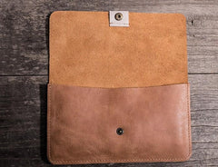 Leather Long Wallets for men Vintage Bifold Men Long Wallet