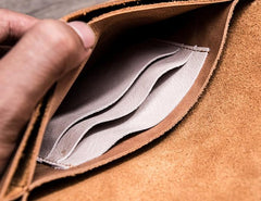 Leather Long Wallets for men Vintage Bifold Men Long Wallet
