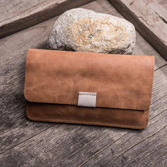 Leather Long Wallets for men Vintage Bifold Men Long Wallet