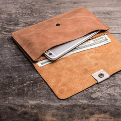 Leather Long Wallets for men Vintage Bifold Men Long Wallet