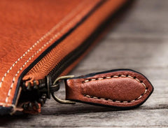 Leather Long Wallets for men Zipper Bifold Vintage Men Long Wallet