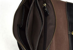 Leather Men Black Messenger Bag Shoulder Bag for Men