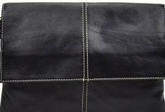 Leather Men Black Messenger Bag Shoulder Bag for Men