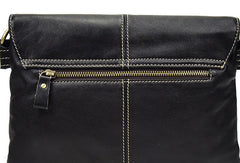 Leather Men Black Messenger Bag Shoulder Bag for Men