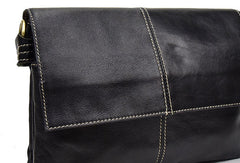 Leather Men Black Messenger Bag Shoulder Bag for Men
