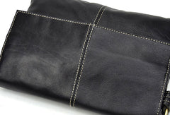 Leather Men Black Messenger Bag Shoulder Bag for Men