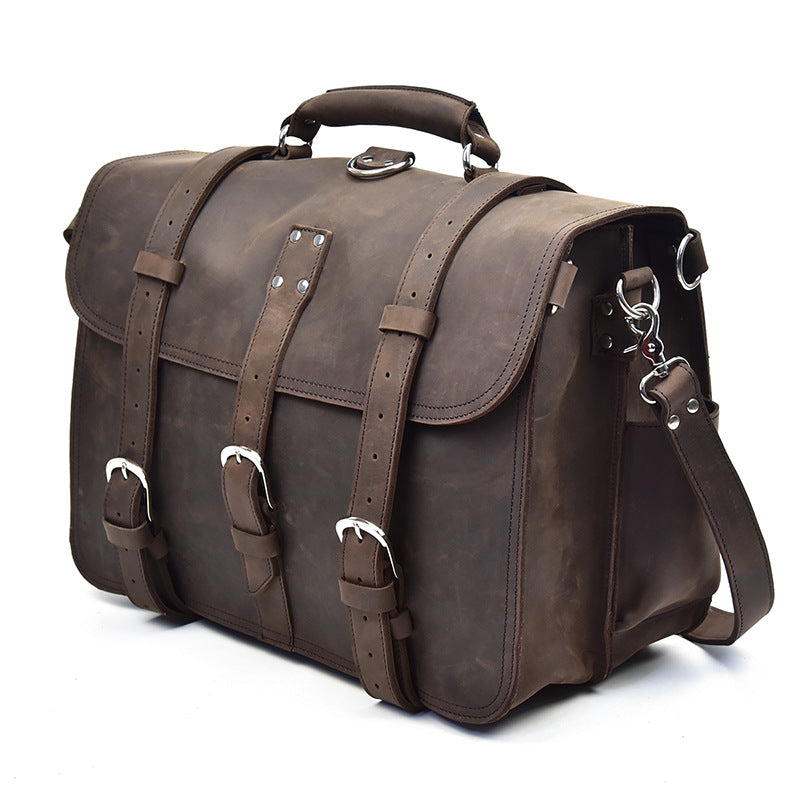 Leather Men Large Briefcase Handbag Travel Bag Messenger Bag For Men