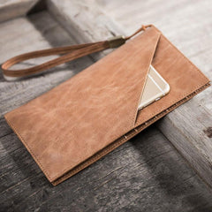 Leather Men Long Wallets for Travel Wallet Bifold Passport Wallets for Men