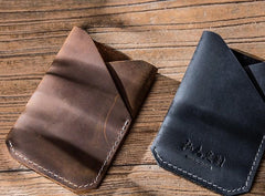 Leather Men Slim Small Card Wallet Change Small Wallet for Men