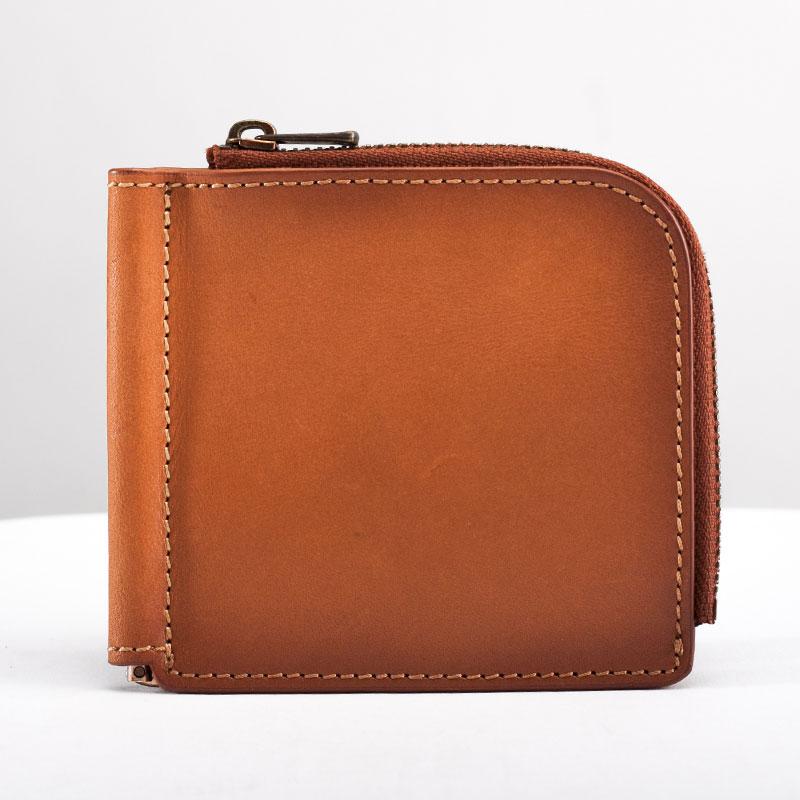 Leather Men Slim Small Wallet Bifold billfold Money Clip Wallet for Men