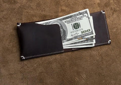 Unique Leather Men Slim Small Wallet Bifold billfold Vintage Wallet for Men
