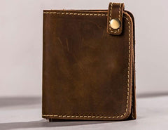 Leather Men Slim Small Wallet Bifold Small Vintage billfold Wallet for Men