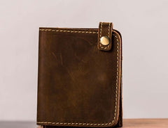 Leather Men Slim Small Wallet Bifold Small Vintage billfold Wallet for Men
