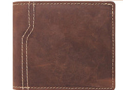 Leather Men Slim Small Wallets Bifold billfold Vintage Wallet for Men