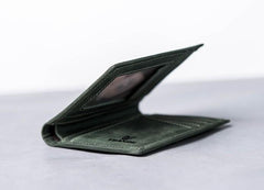 Leather Men Slim Small Wallet Bifold billfold Vintage Wallet for Men