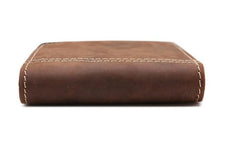 Leather Men Slim Small Wallets Bifold billfold Vintage Wallet for Men