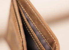 Leather Men Slim Small Wallet Bifold billfold Vintage Wallets for Men