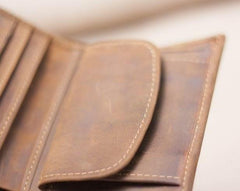 Leather Men Slim Small Wallet Bifold billfold Vintage Wallets for Men