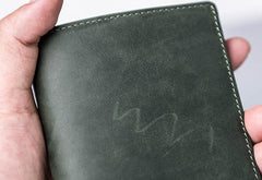 Leather Men Slim Small Wallet Bifold billfold Vintage Wallet for Men