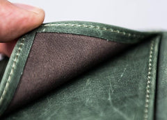 Leather Men Slim Small Wallet Bifold billfold Vintage Wallet for Men