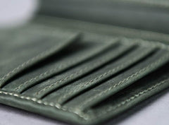 Leather Men Slim Small Wallet Bifold billfold Vintage Wallet for Men