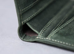 Leather Men Slim Small Wallet Bifold billfold Vintage Wallet for Men