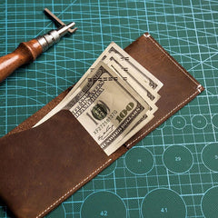 Unique Leather Men Slim Small Wallet Bifold billfold Vintage Wallet for Men