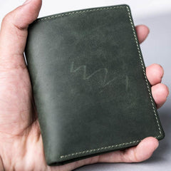 Leather Men Slim Small Wallet Bifold billfold Vintage Wallet for Men