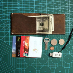 Unique Leather Men Slim Small Wallet Bifold billfold Vintage Wallet for Men