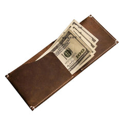 Unique Leather Men Slim Small Wallet Bifold billfold Vintage Wallet for Men