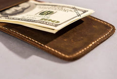 Leather Men Slim Small Wallet Bifold Small Vintage billfold Wallet for Men