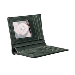 Leather Men Slim Small Wallet Bifold billfold Vintage Wallet for Men