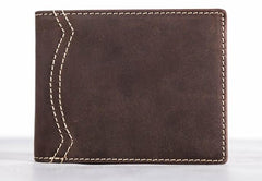 Leather Men Slim Small Wallets Bifold billfold Vintage Wallet for Men