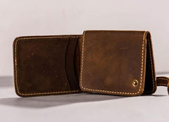 Leather Men Slim Small Wallet Bifold Small Vintage billfold Wallet for Men