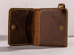 Leather Men Slim Small Wallet Bifold Small Vintage billfold Wallet for Men