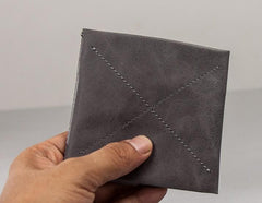 Leather Men Slim Small Wallet Trifold Small Vintage billfold Wallet for Men