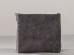 Leather Men Slim Small Wallet Trifold Small Vintage billfold Wallet for Men
